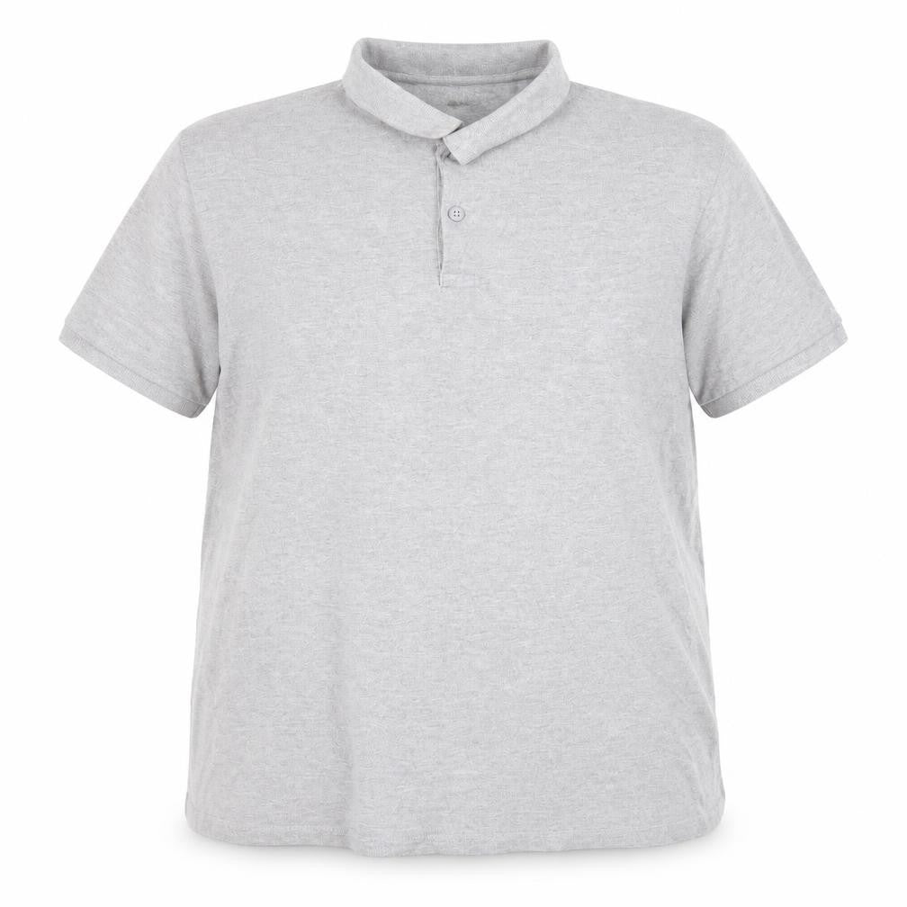 Front view of Primark women’s grey cotton basic polo, size XL, collared