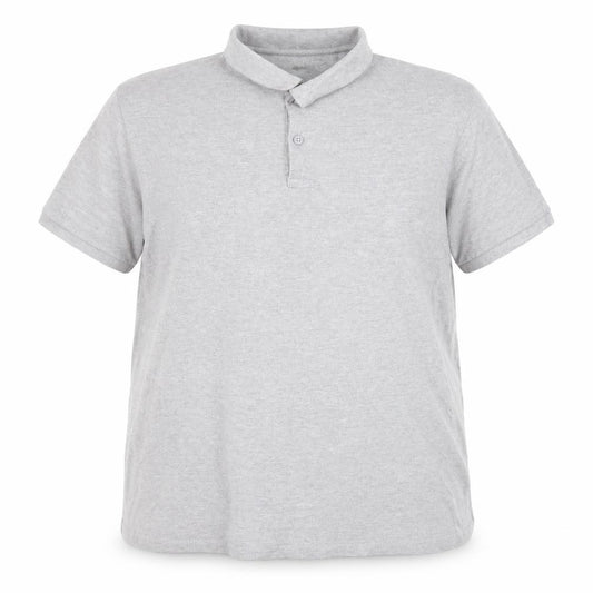 Front view of Primark women’s grey cotton basic polo, size XL, collared