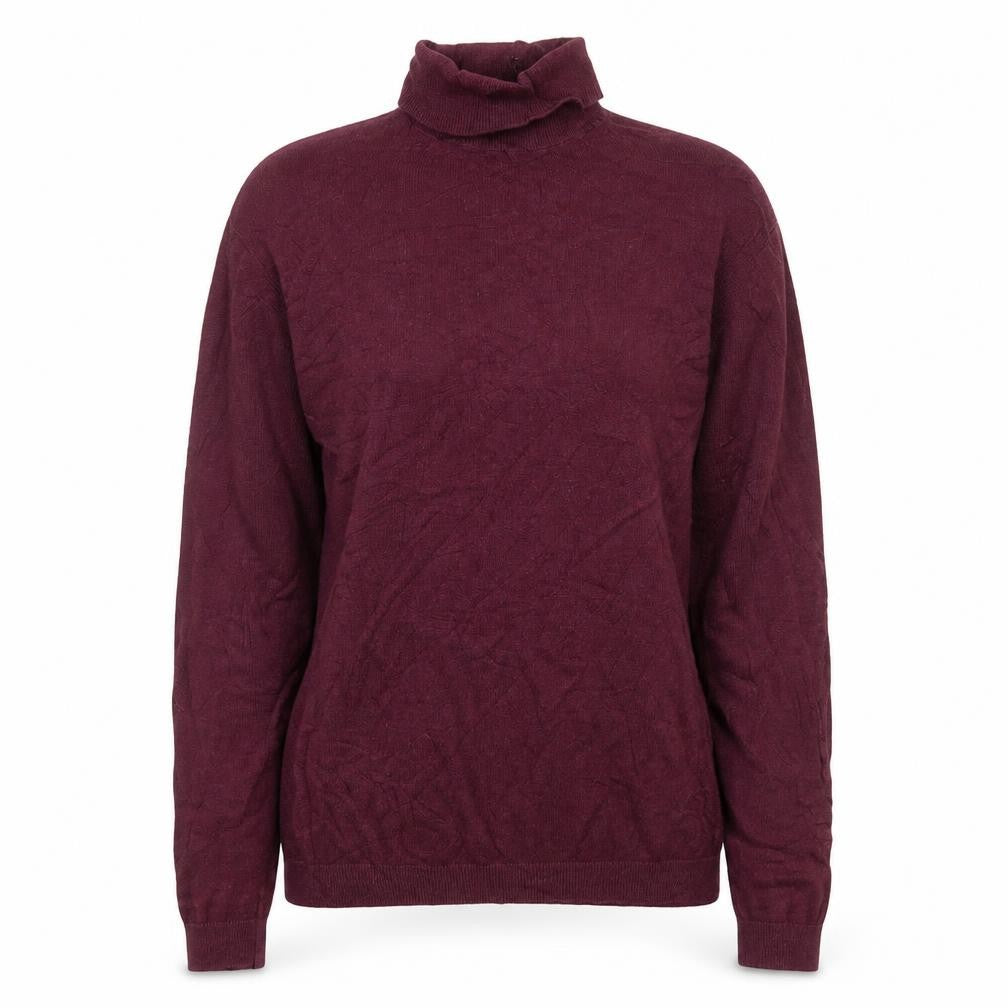 Front view of ASOS women’s red roll neck 100% cotton jumper, size S
