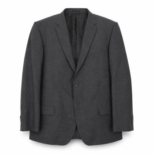 Front view of Marks & Spencer men’s grey polyester jacket suit jacket, size XL