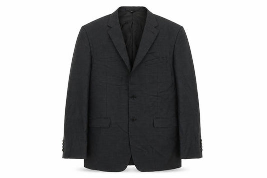 Front view of Marks & Spencer men’s black polyester jacket suit jacket, size 42