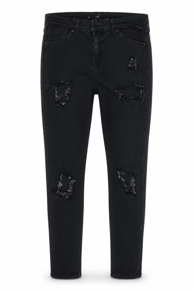 Topshop Womens Blue  Cotton Skinny Jeans Size 30 in L30 in Slim Zip