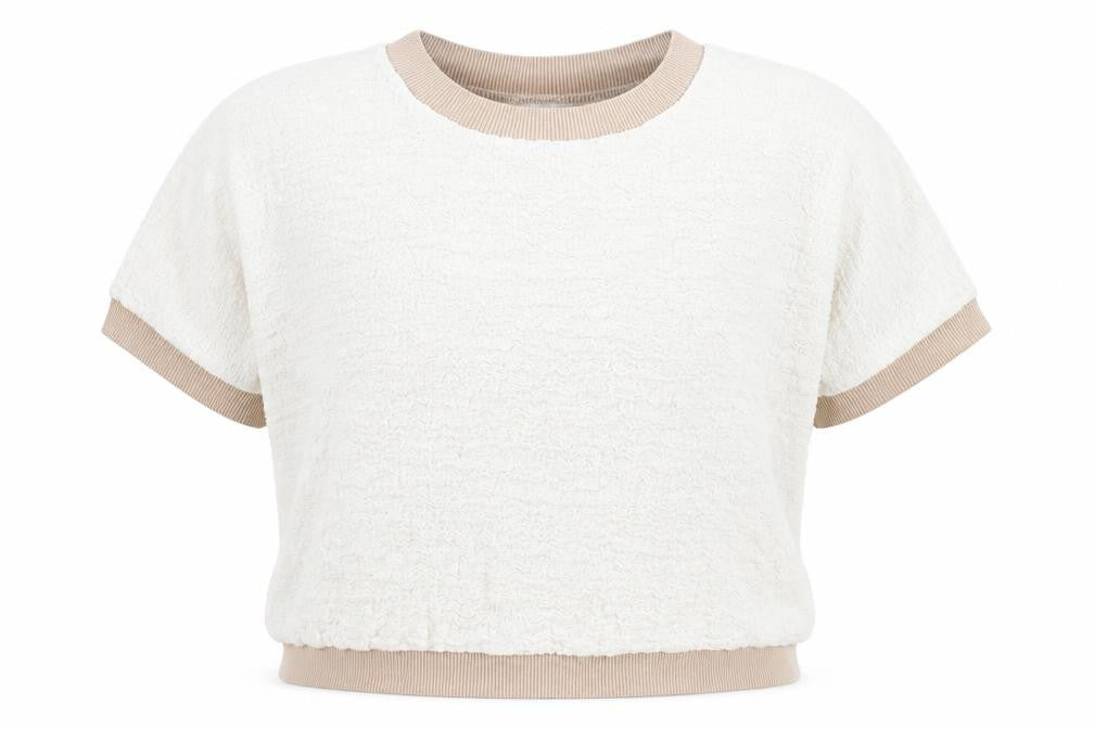 Front view of Gallery women’s multicoloured round neck cotton jumper, size L