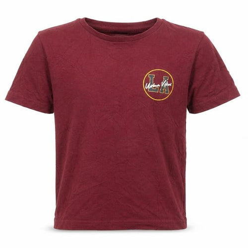 George Boys Red  Cotton Pullover T-Shirt Size 5-6 Years Crew Neck