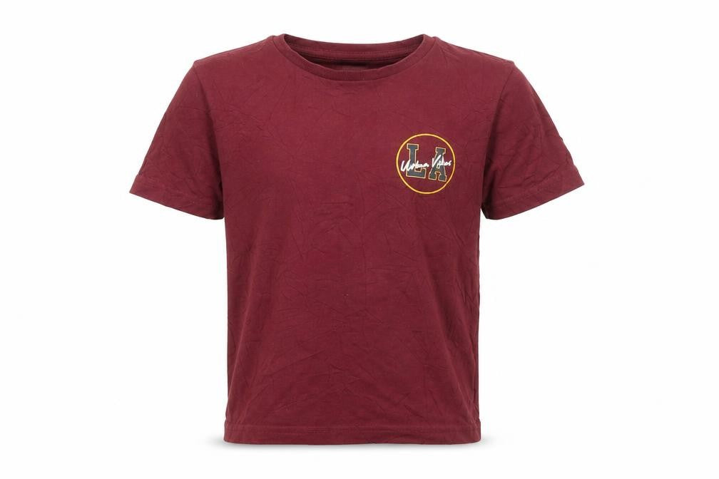 George Boys Red  Cotton Pullover T-Shirt Size 5-6 Years Crew Neck