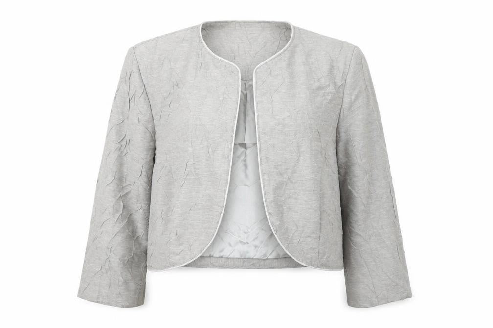 Front view of Anna Rose women’s grey jacket, size UK 12
