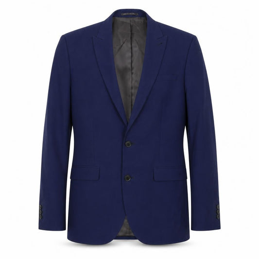 Front view of Next men’s blue polyester jacket suit jacket, size 38