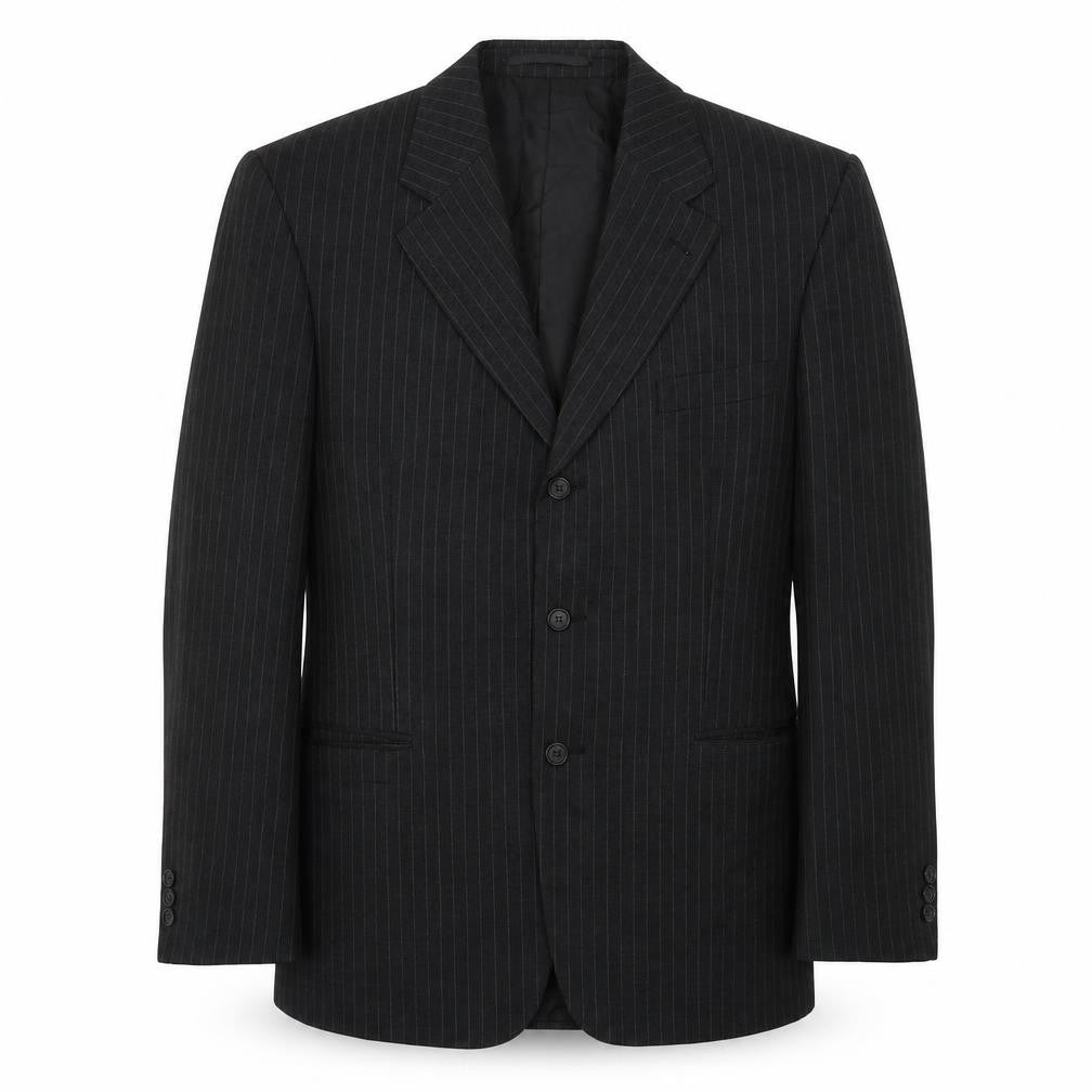 Front view of C&A men’s grey striped wool jacket suit jacket, size 42
