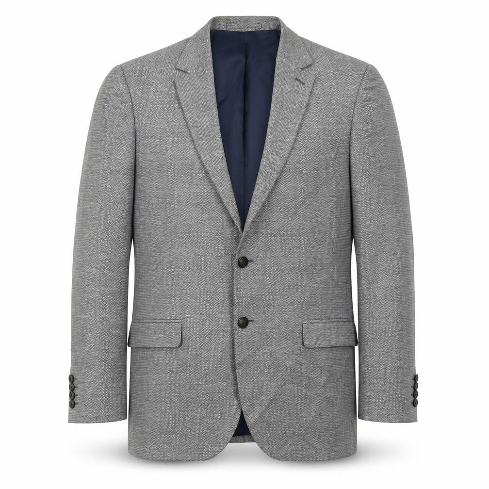 Front view of Marks & Spencer men’s grey polyester jacket suit jacket, size 42