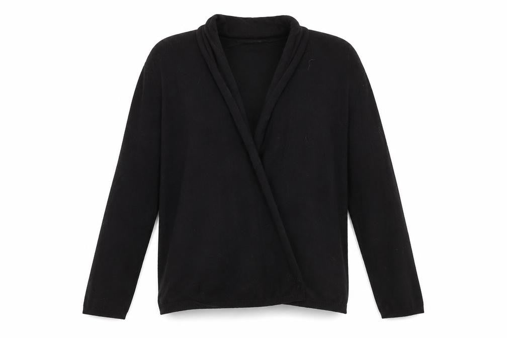 Dunnes Stores Womens Black V-Neck  Viscose Cardigan Jumper Size M