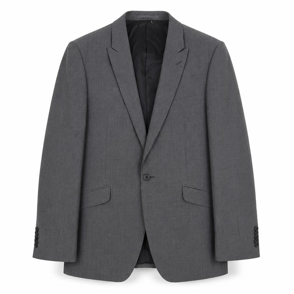 Front view of ONESIX5IVE5ive men’s grey wool jacket blazer, size 38
