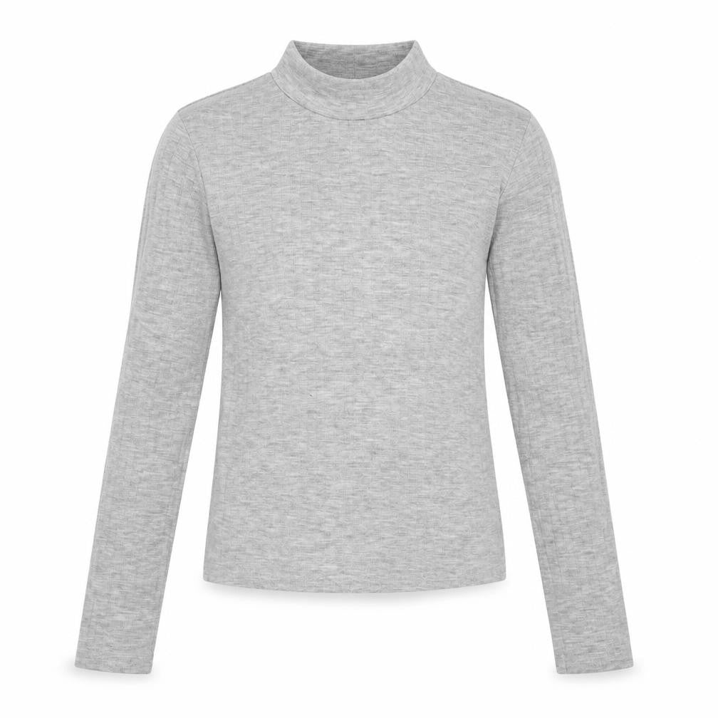 Front view of New Look girls’ grey polyester basic casual, size 12-13, years crew neck pullover