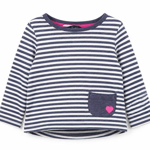 George Baby Blue Striped Cotton Pullover T-Shirt Size 12-18 Months Round Neck Pullover