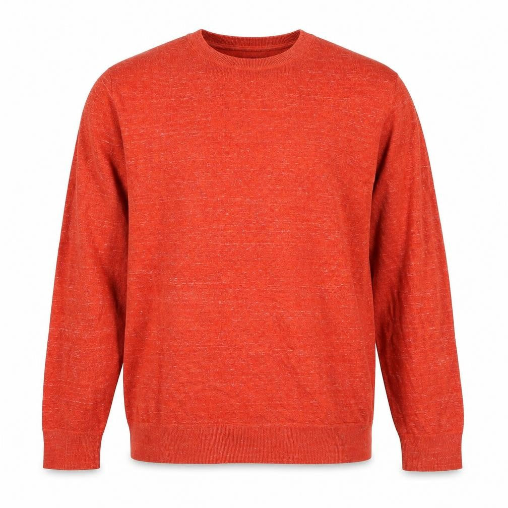 Front view of Gap men’s orange crew neck cotton jumper, size M
