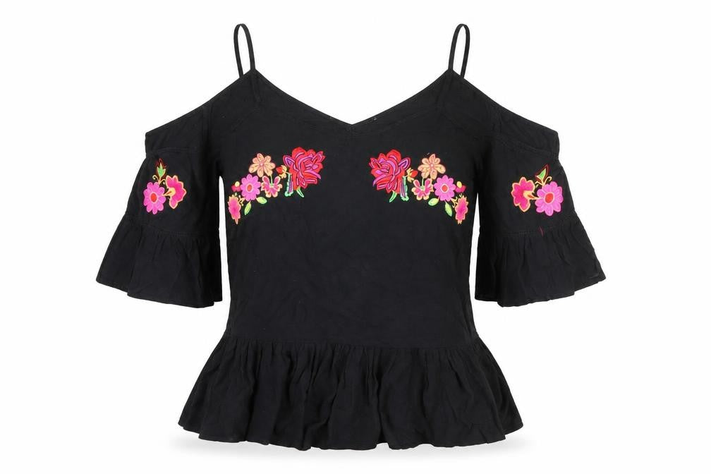 Front view of George women’s black scoop neck viscose jumper, size UK 8