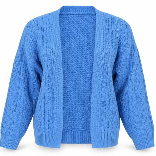 Daphnea Womens Blue V-Neck  Acrylic Cardigan Jumper Size M