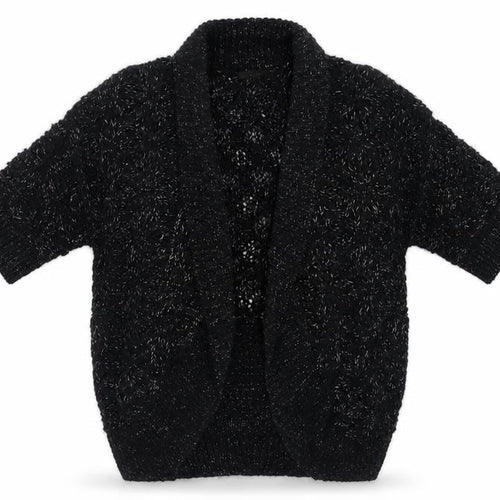 George Womens Black V-Neck  Acrylic Cardigan Jumper Size 8