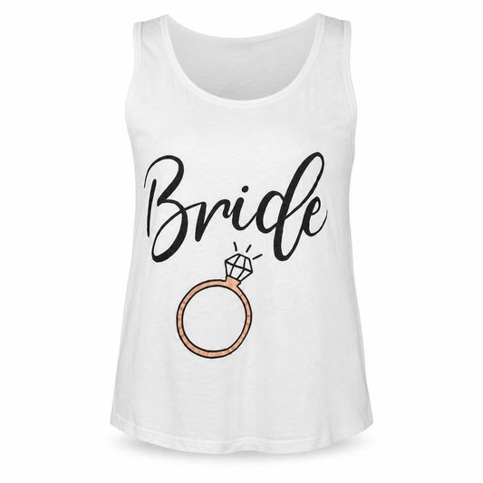 Front view of Studio women’s white cotton basic tank, size UK 12, scoop neck - bride