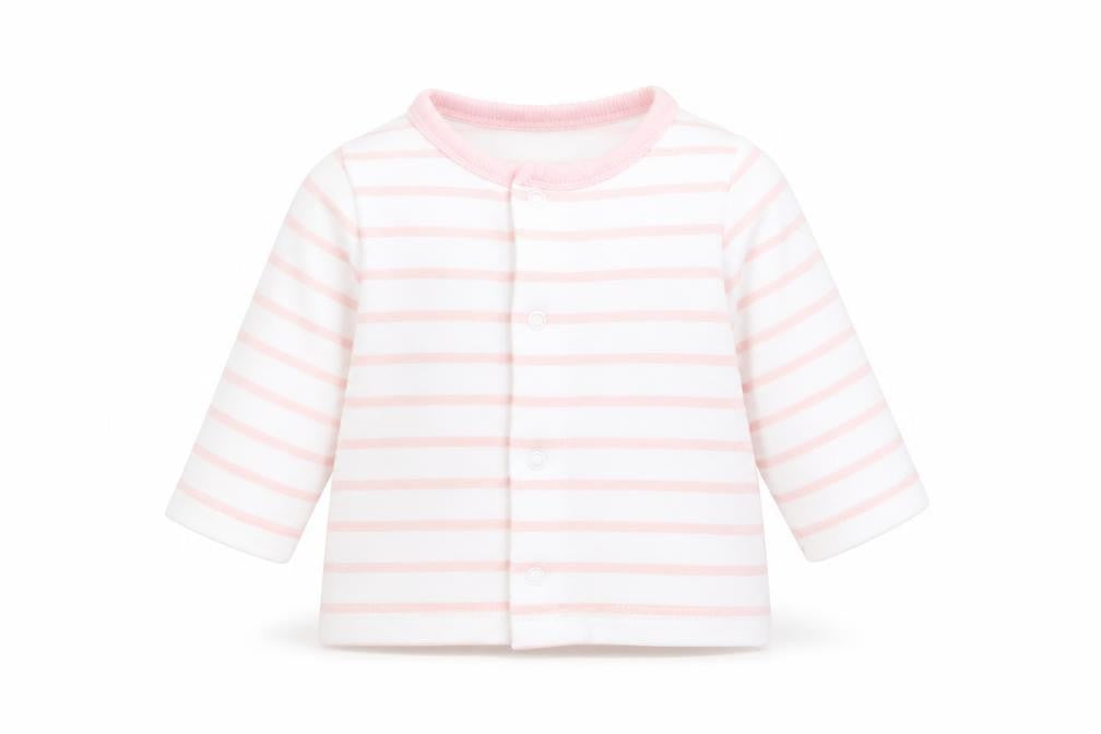 F&F Baby Pink Striped  Jacket  Size 0-3 Months   Snap - 0-1 month