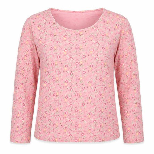 Style Inc Womens Pink Scoop Neck Floral Cotton Pullover Jumper Size L