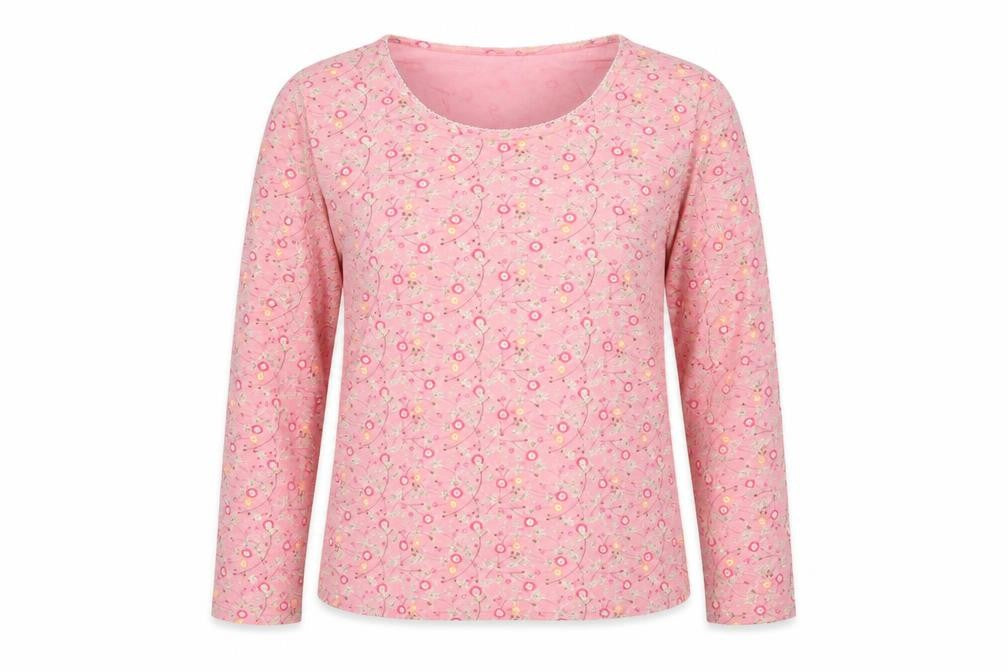 Style Inc Womens Pink Scoop Neck Floral Cotton Pullover Jumper Size L