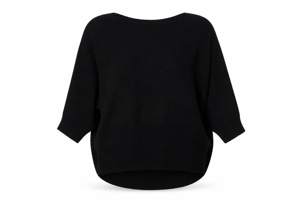 Dorothy Perkins Womens Black Boat Neck  Acrylic Pullover Jumper Size M