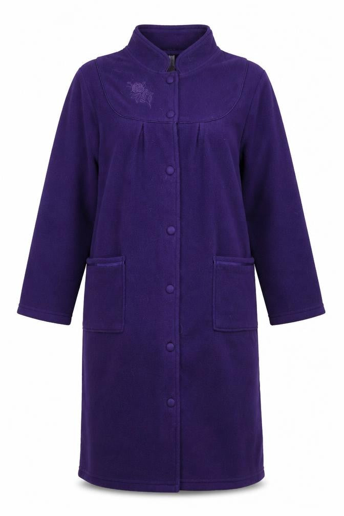 Front view of Lady Olga women’s purple jacket, size UK 10, button
