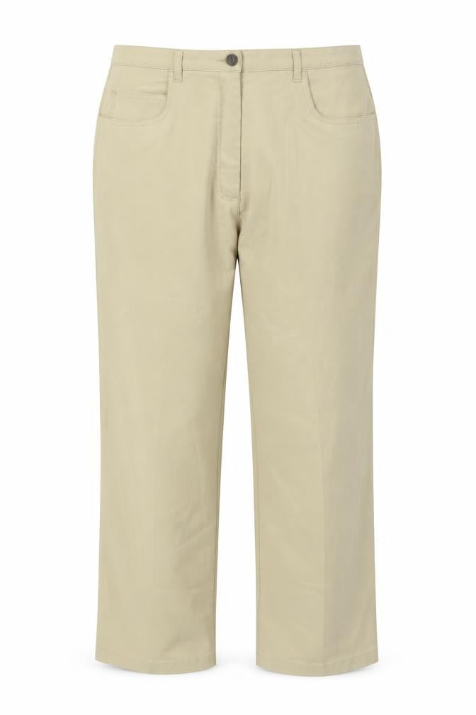 Front view of Mackays Beige Polyester Trousers, size 20, 30-inch leg Regular Button