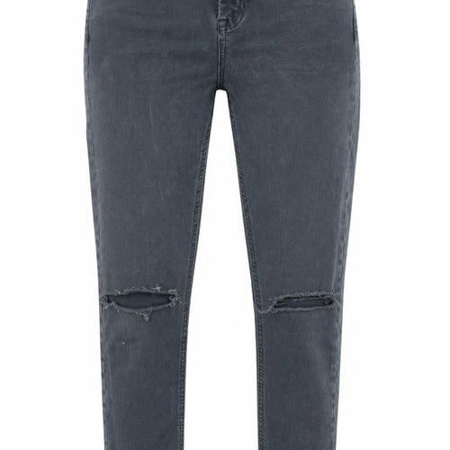 Topshop Womens Grey  Cotton Skinny Jeans Size 28 in L28 in Slim Zip