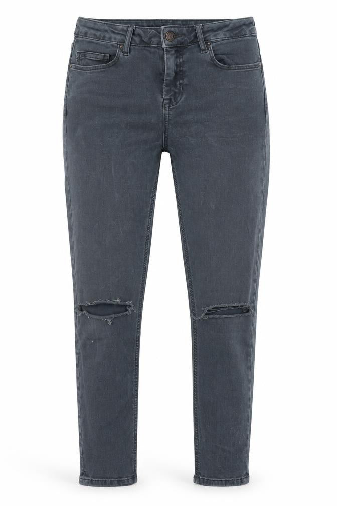Topshop Womens Grey  Cotton Skinny Jeans Size 28 in L28 in Slim Zip