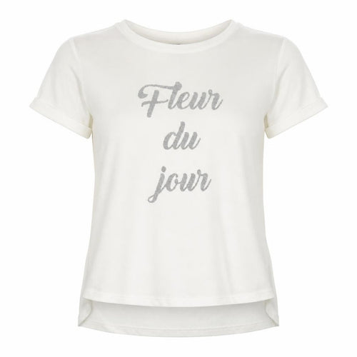 Max Womens White  Polyester Jersey T-Shirt Size 10 Round Neck - Fleur du jour