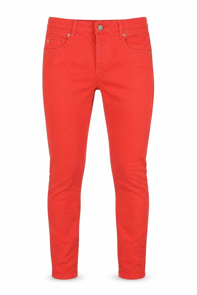 Topshop Womens Red  Cotton Skinny Jeans Size 28 in L28 in Slim Zip