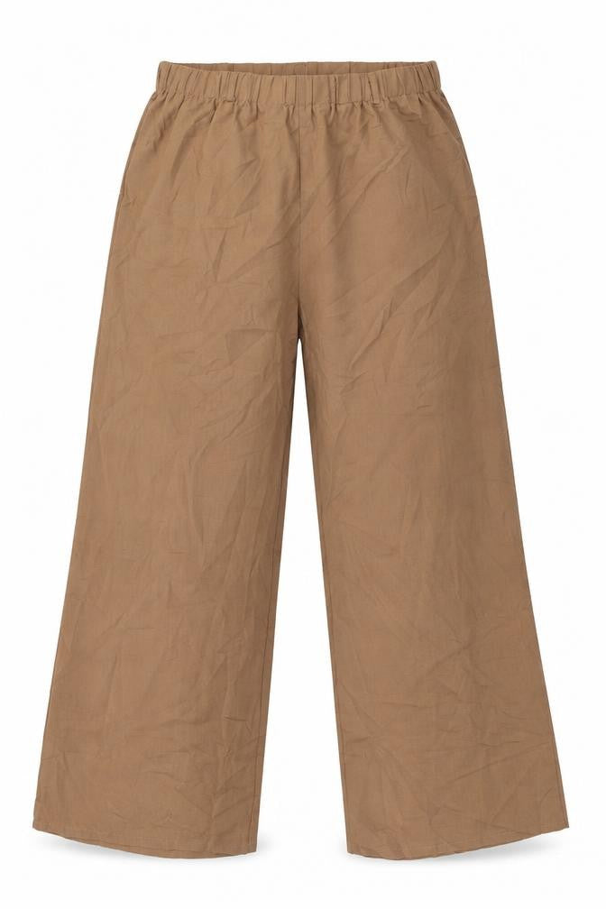 Front view of Zanzea women’s brown polyester trousers, size 3XL, 30-inch leg regular