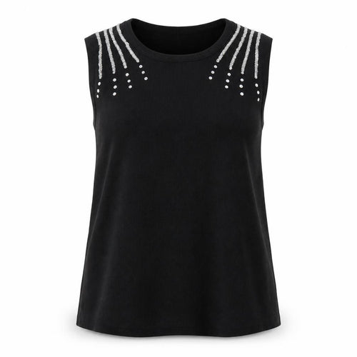 Anonymous Womens Black Round Neck  Cotton Vest Jumper Size XL
