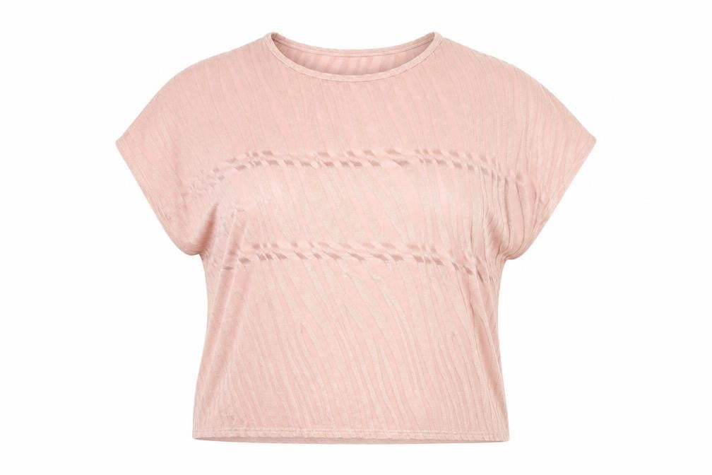 Dorothy Perkins Womens Pink Animal Print Polyester Basic T-Shirt Size 16 Round Neck
