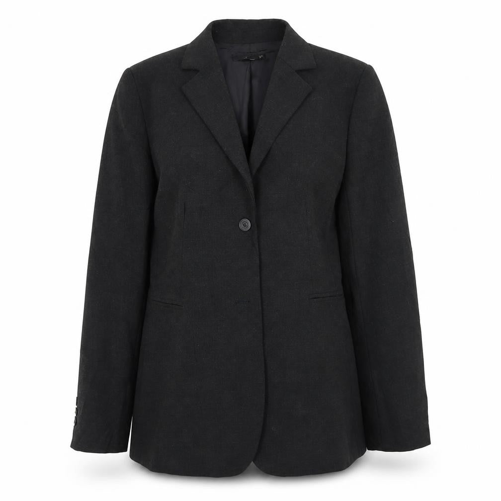 Front view of Zara women’s grey polyester jacket blazer, size UK 12