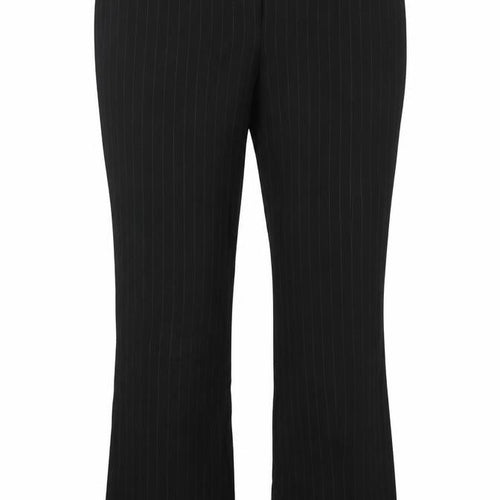 Marks and Spencer Womens Black Striped Viscose Trousers  Size 14 L30 in Regular