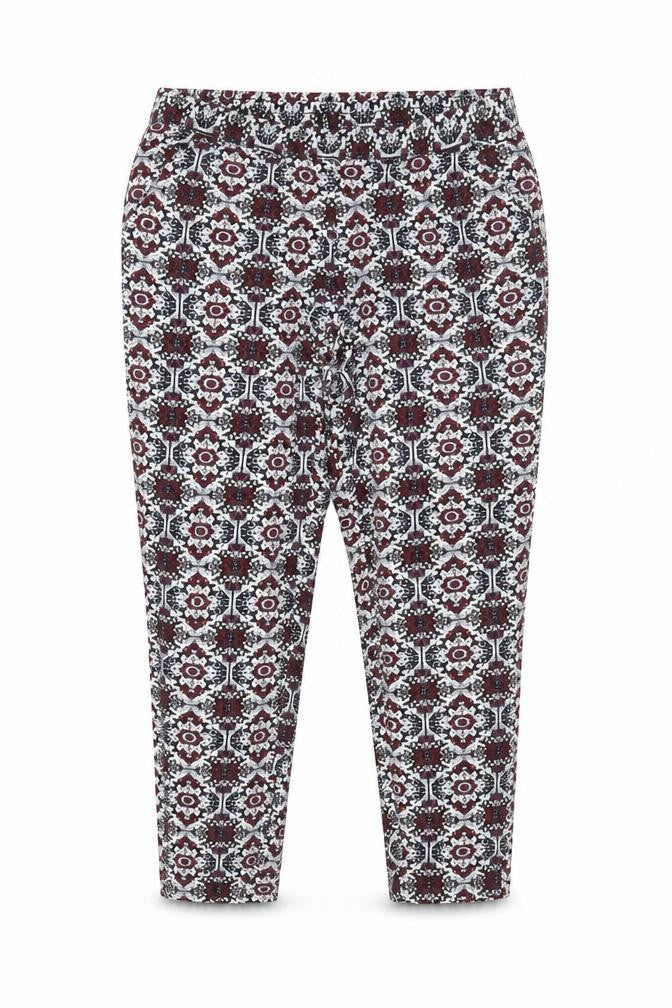 &M Womens Black Geometric Viscose Capri Trousers Size 12 L28 in Regular