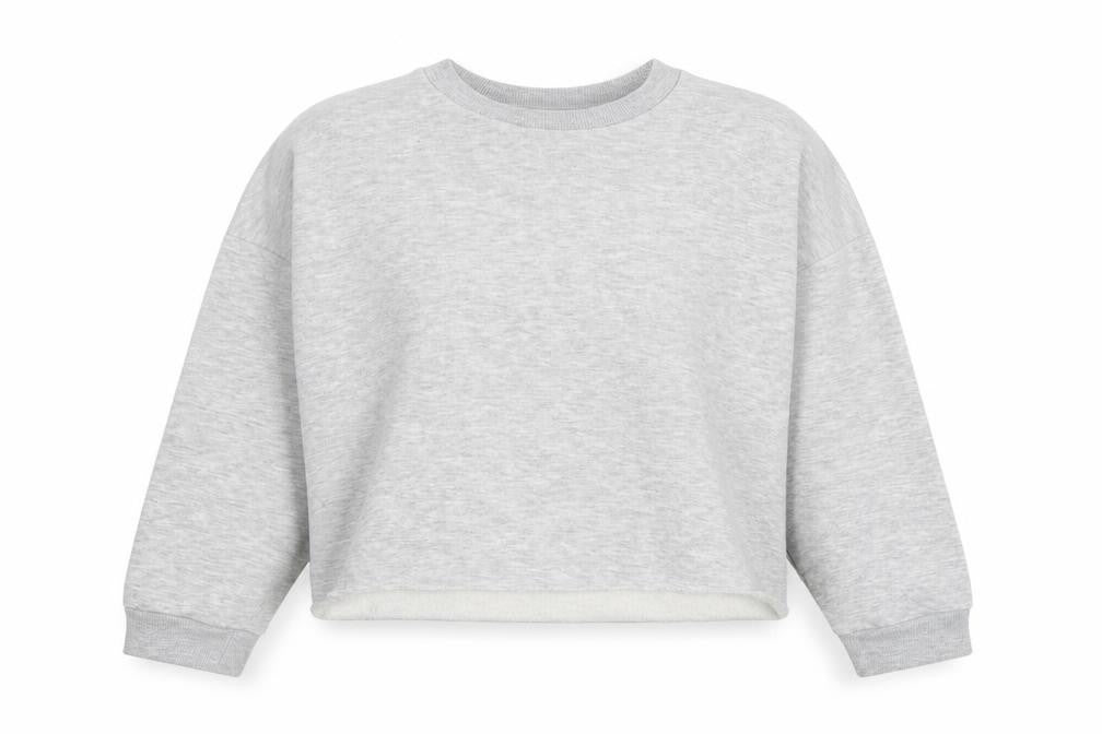 Front view of Primark women’s green polyester pullover sweatshirt, size UK 6, pullover - cropped
