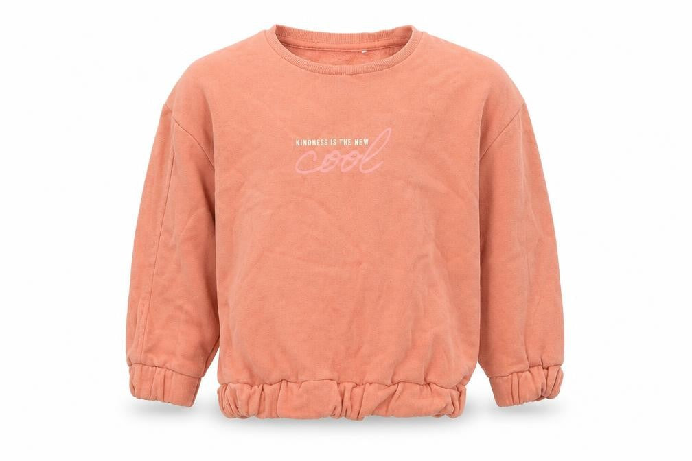 Front view of George girls’ orange cotton pullover sweatshirt, size 3-4, years