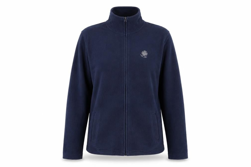 Front view of Miss Life women’s blue jacket, size L, zip