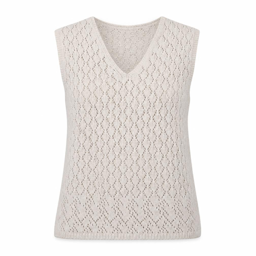 Front view of Frank Walder women’s grey v-neck polyacrylate fibre jumper, size S