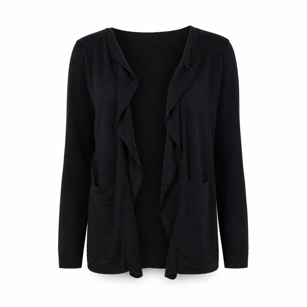 TU Womens Black V-Neck  Viscose Cardigan Jumper Size 8