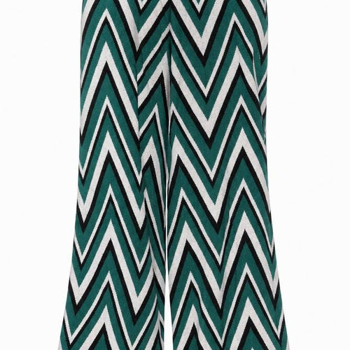 VERO MODA Womens Green Geometric Viscose Trousers  Size S L26 in Regular