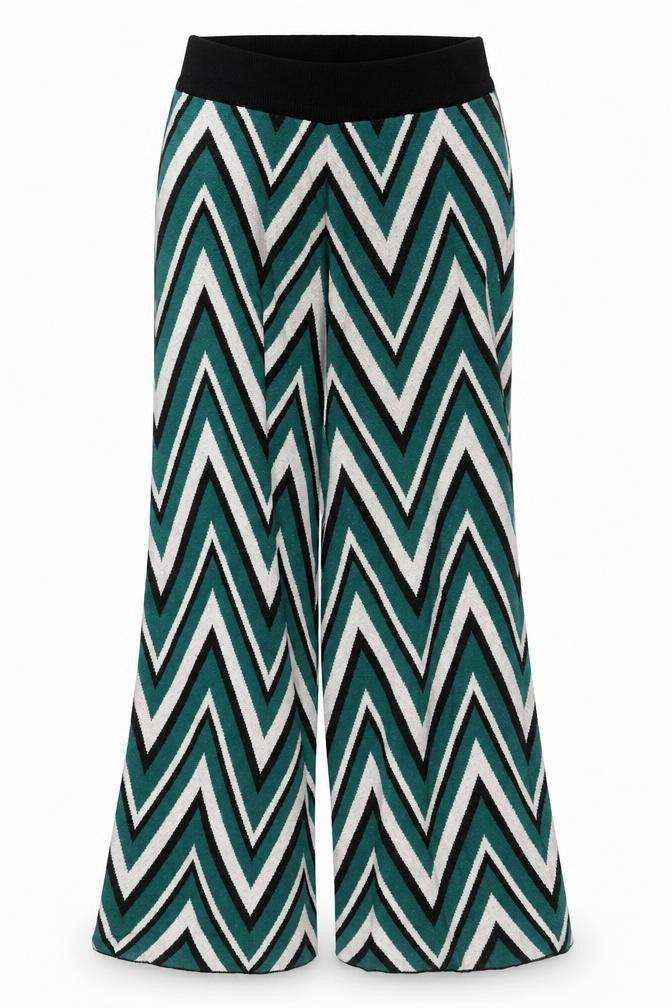 VERO MODA Womens Green Geometric Viscose Trousers  Size S L26 in Regular