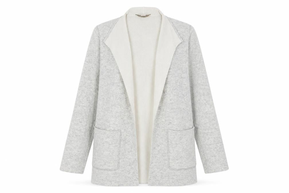 LOFT Womens Grey V-Neck  Acrylic Cardigan Jumper Size M