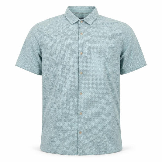 Front view of Matalan men’s blue cotton button-up, size XL, collared button