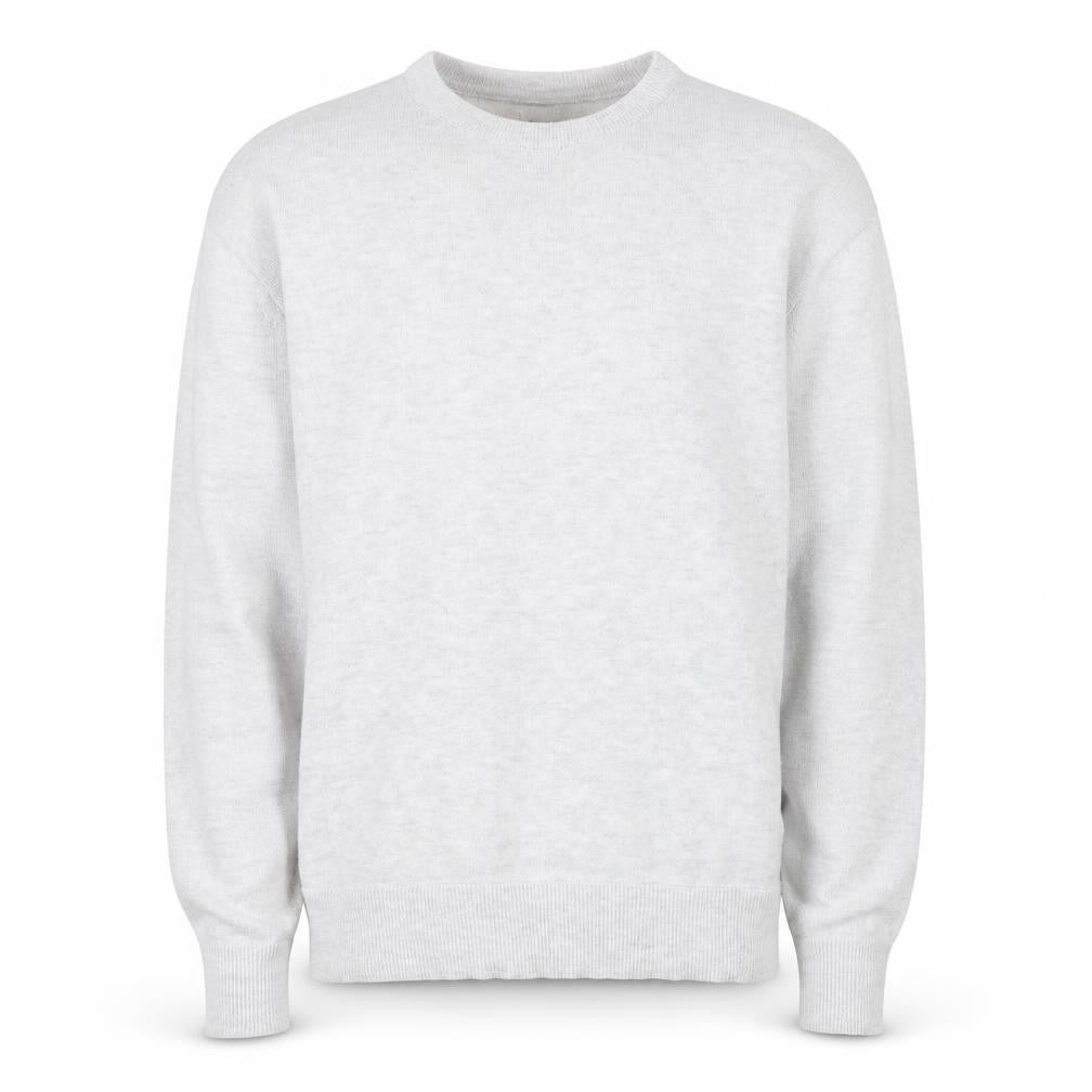 Front view of New Look men’s grey round neck polyester jumper, size S