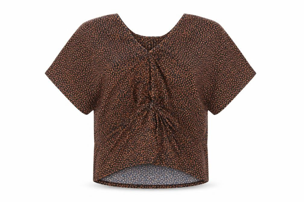Marks & Spencer Womens Black Geometric Polyester Basic Blouse Size 12 V-Neck