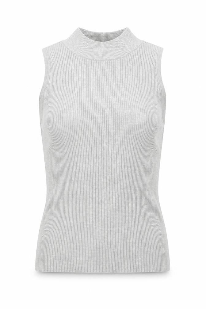 Front view of Primark women’s grey round neck viscose jumper, size UK 8